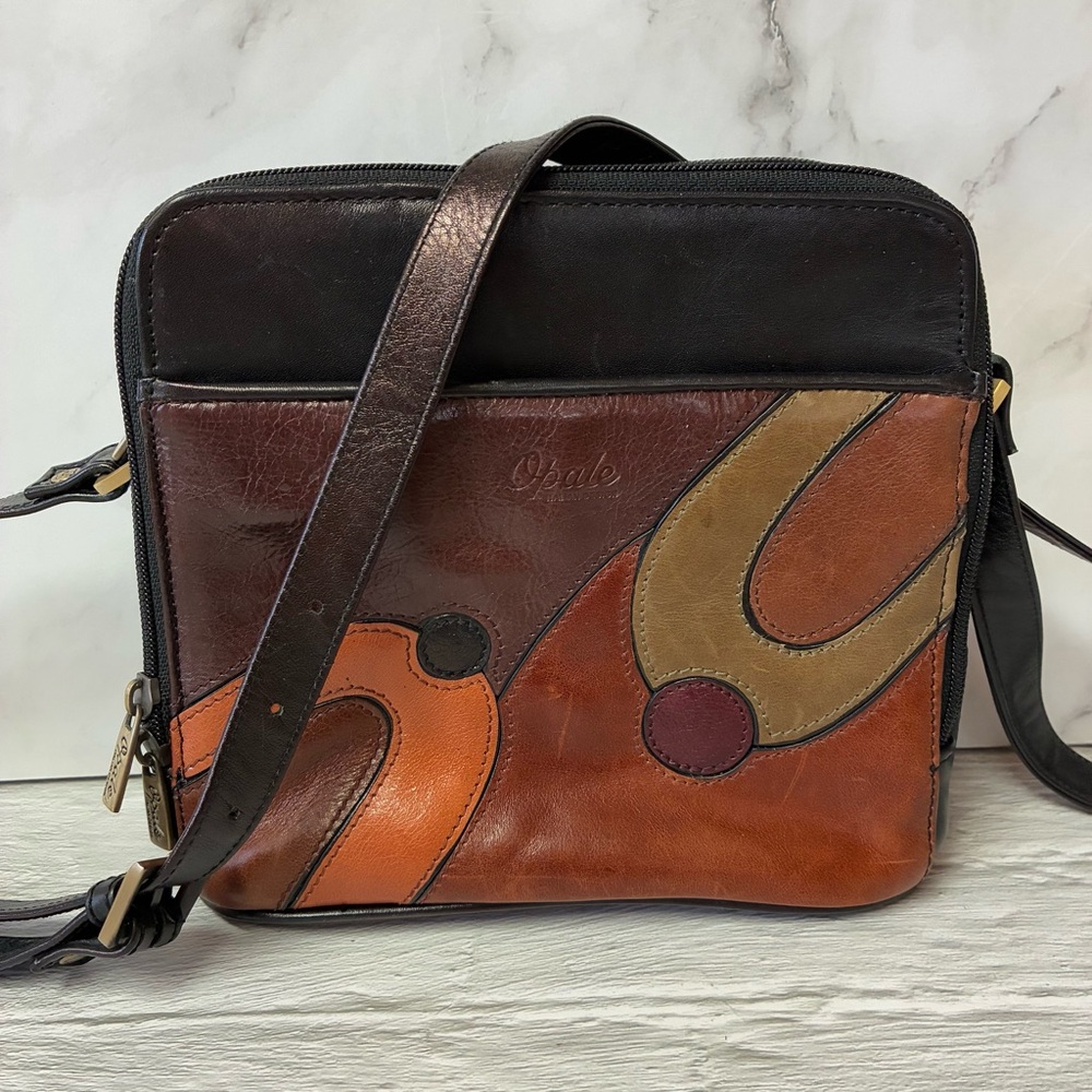 Vintage 1990’s Naturalizer Opale Italian Leather Patchwork Crossbody Purse
